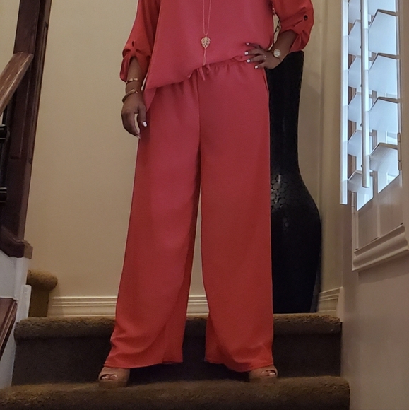 ⭐️FROM FRANCE!⭐️FABULOUS Wide Leg Pant And Tunic Top 2 Piece Set MADE IN FRANCE! - Picture 3 of 15